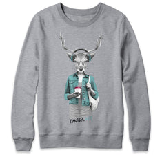 Deer with Latte Crewneck Sweatshirt