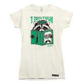 Anna M. Cullen x Black Maple Trading - Artist Collab: Raccoon Reading Trash T-shirt
