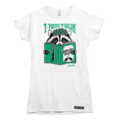 Anna M. Cullen x Black Maple Trading - Artist Collab: Raccoon Reading Trash T-shirt