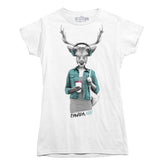 Deer with Latte Ladies T-shirt