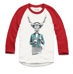 Deer with Latte Raglan