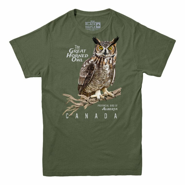 Alberta Great Horned Owl Provincial Bird T-shirt