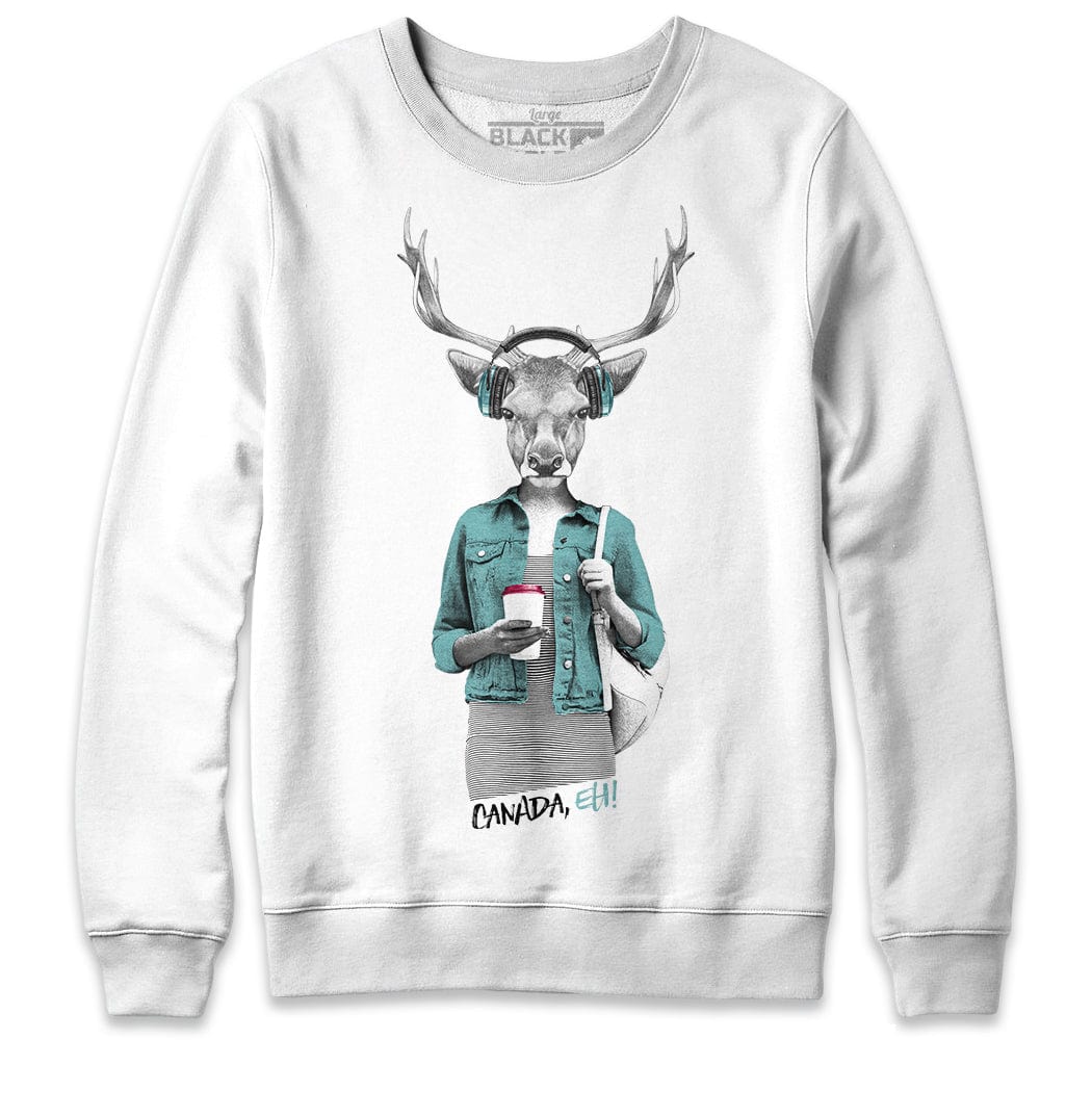 Deer with Latte Crewneck Sweatshirt
