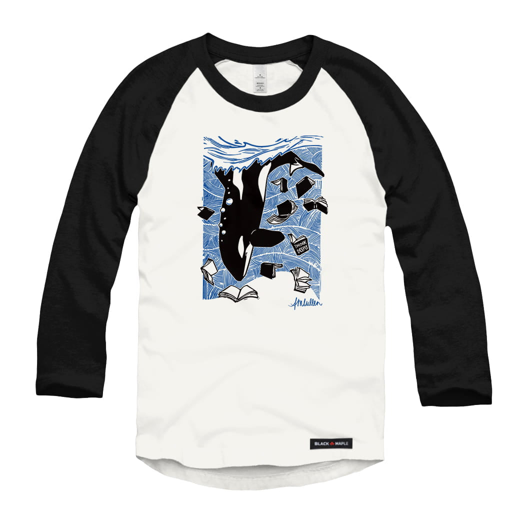 Anna M. Cullen x Black Maple Trading - Artist Collab: Orca Whale Tales Raglan Baseball Shirt