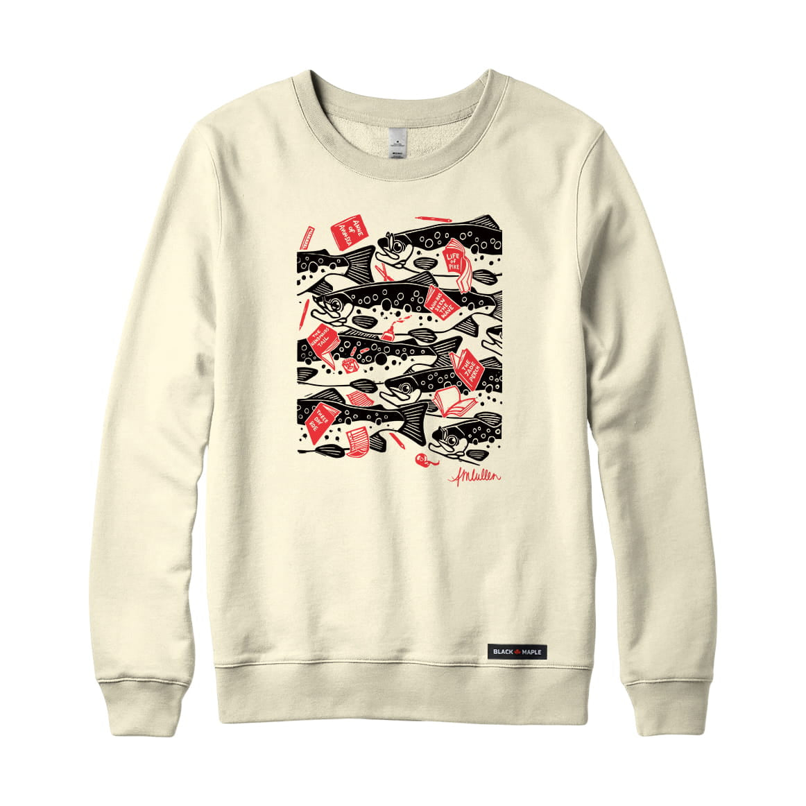 Anna M. Cullen x Black Maple Trading - Artist Collab: School of Salmon Sweatshirt or Hoodie