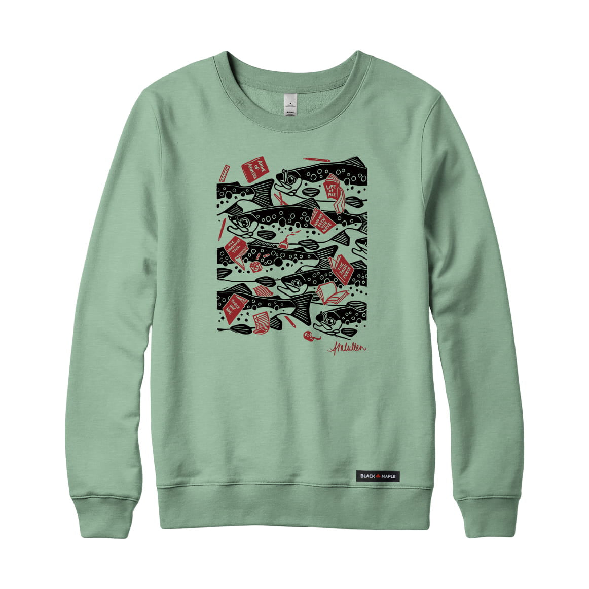 Anna M. Cullen x Black Maple Trading - Artist Collab: School of Salmon Sweatshirt or Hoodie