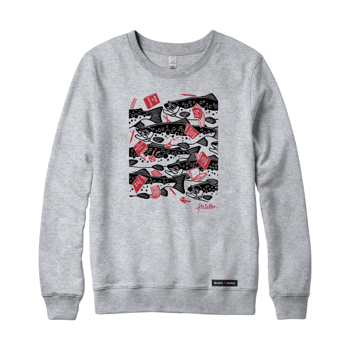 Anna M. Cullen x Black Maple Trading - Artist Collab: School of Salmon Sweatshirt or Hoodie