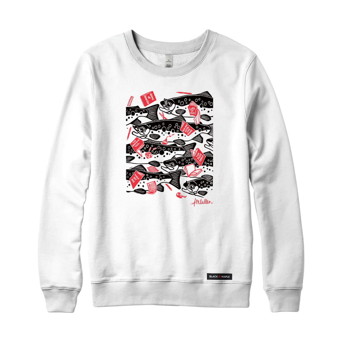 Anna M. Cullen x Black Maple Trading - Artist Collab: School of Salmon Sweatshirt or Hoodie