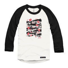 Anna M. Cullen x Black Maple Trading - Artist Collab: School of Salmon Raglan Baseball Shirt
