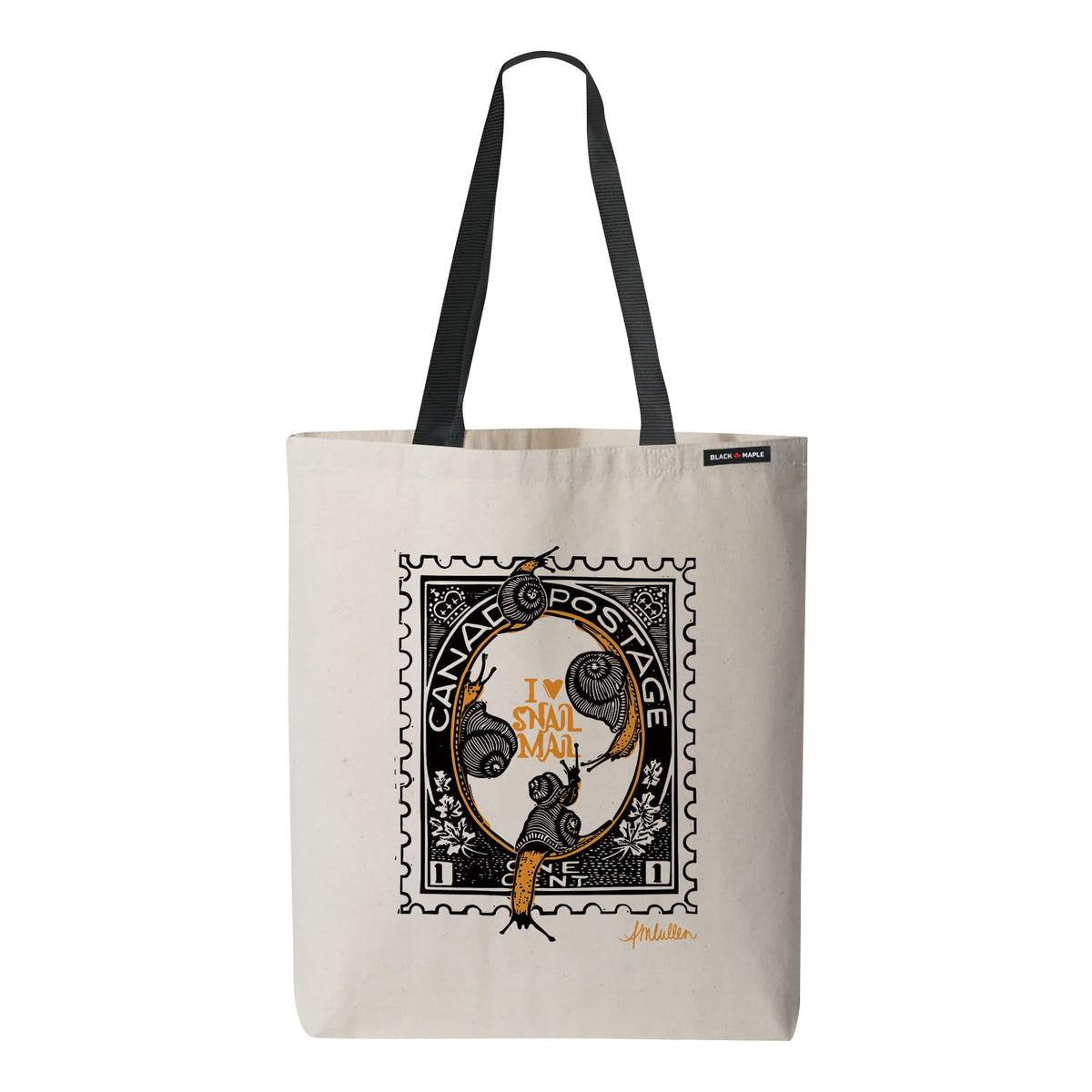 Anna M. Cullen x Black Maple Trading - Artist Collab: Snail Mail Stamp Tote Bag