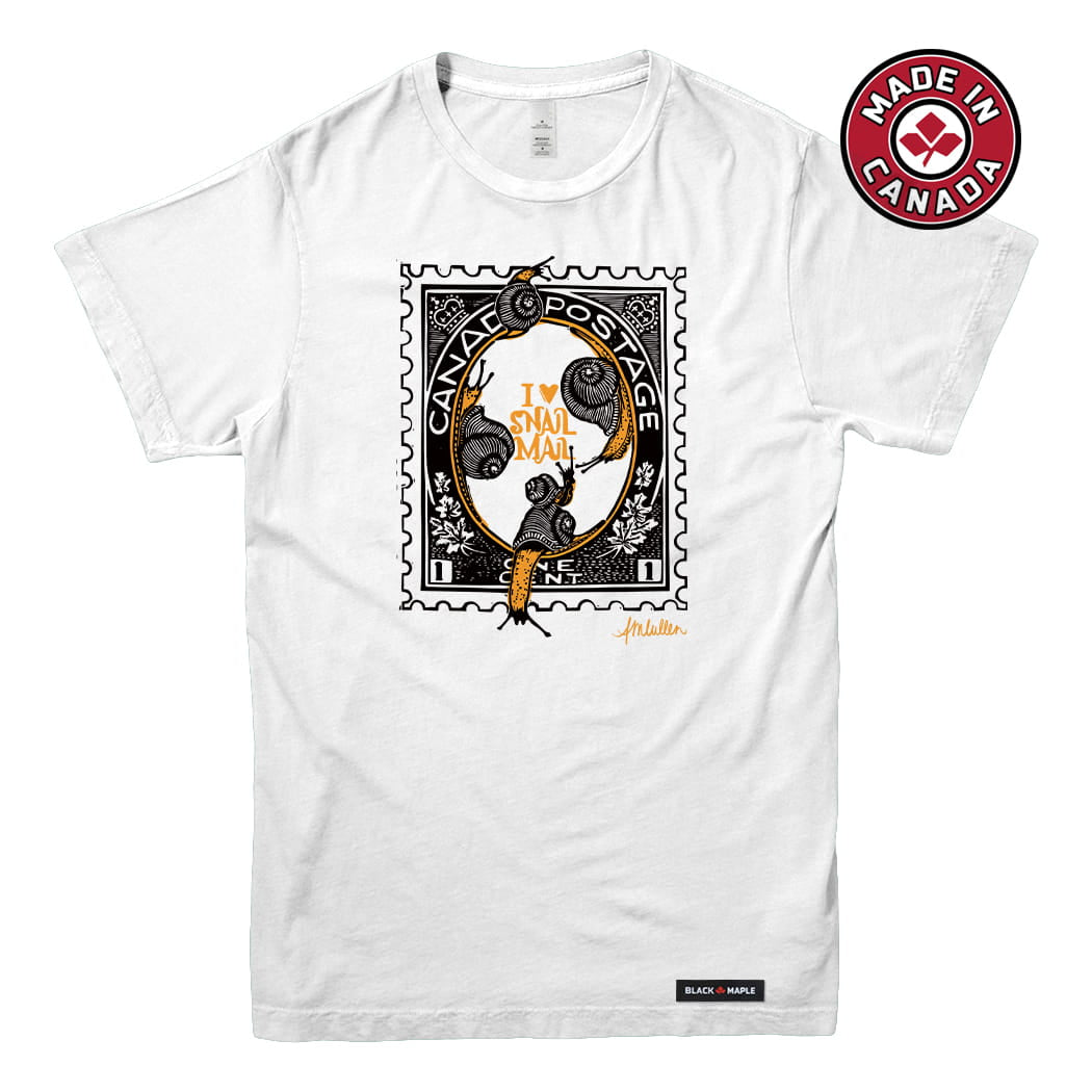 Anna M. Cullen x Black Maple Trading - Artist Collab: Snail Mail Stamp T-shirt