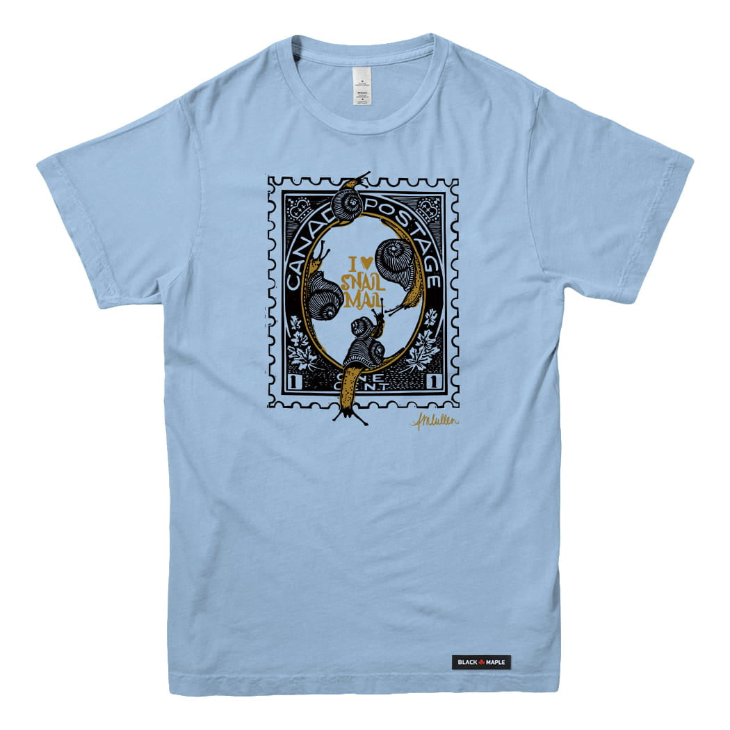 Anna M. Cullen x Black Maple Trading - Artist Collab: Snail Mail Stamp T-shirt