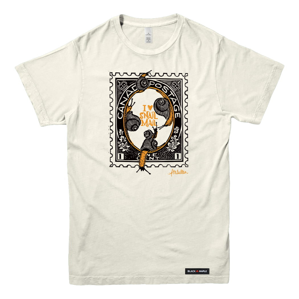 Anna M. Cullen x Black Maple Trading - Artist Collab: Snail Mail Stamp T-shirt