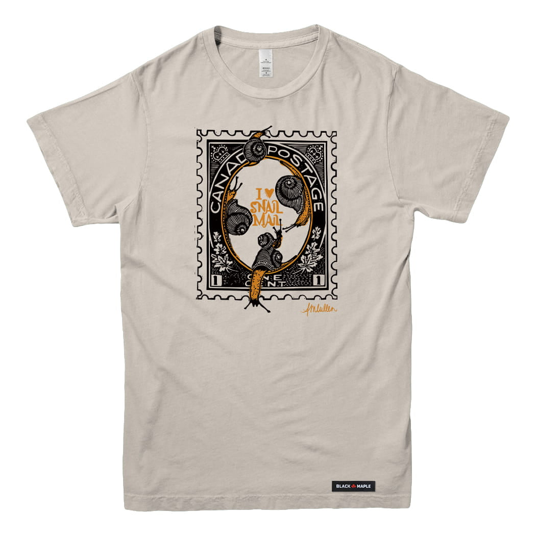 Anna M. Cullen x Black Maple Trading - Artist Collab: Snail Mail Stamp T-shirt