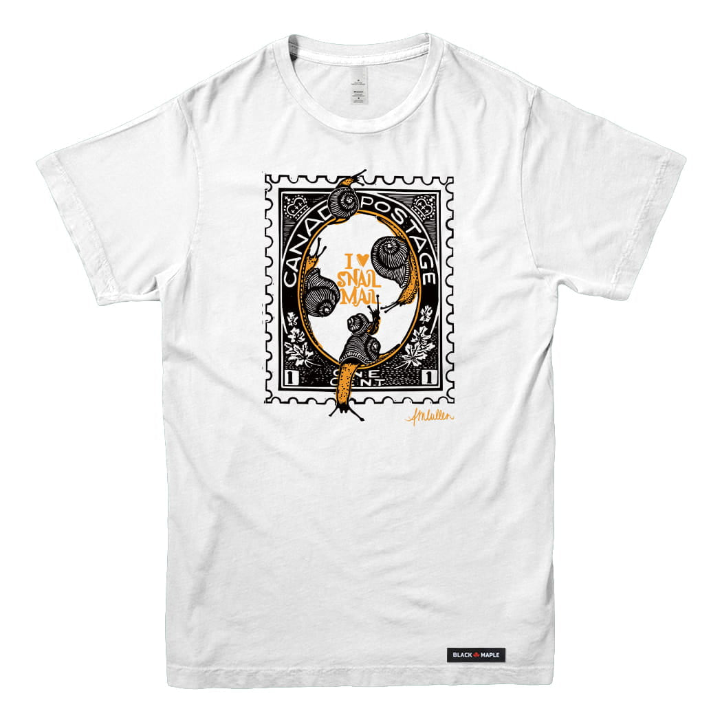 Anna M. Cullen x Black Maple Trading - Artist Collab: Snail Mail Stamp T-shirt
