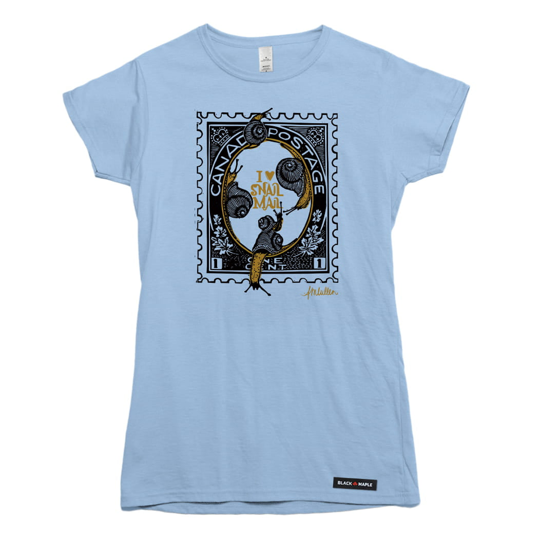 Anna M. Cullen x Black Maple Trading - Artist Collab: Snail Mail Stamp T-shirt