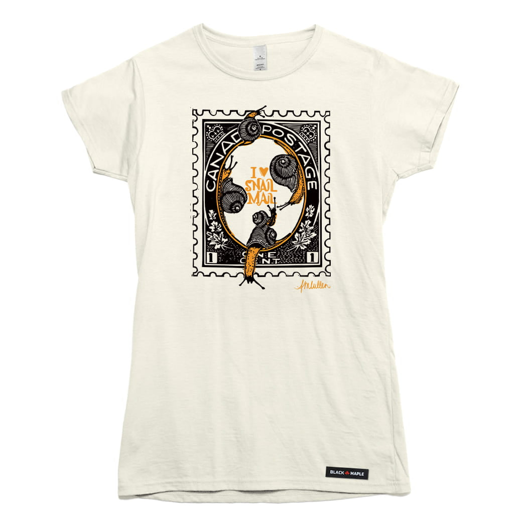 Anna M. Cullen x Black Maple Trading - Artist Collab: Snail Mail Stamp T-shirt