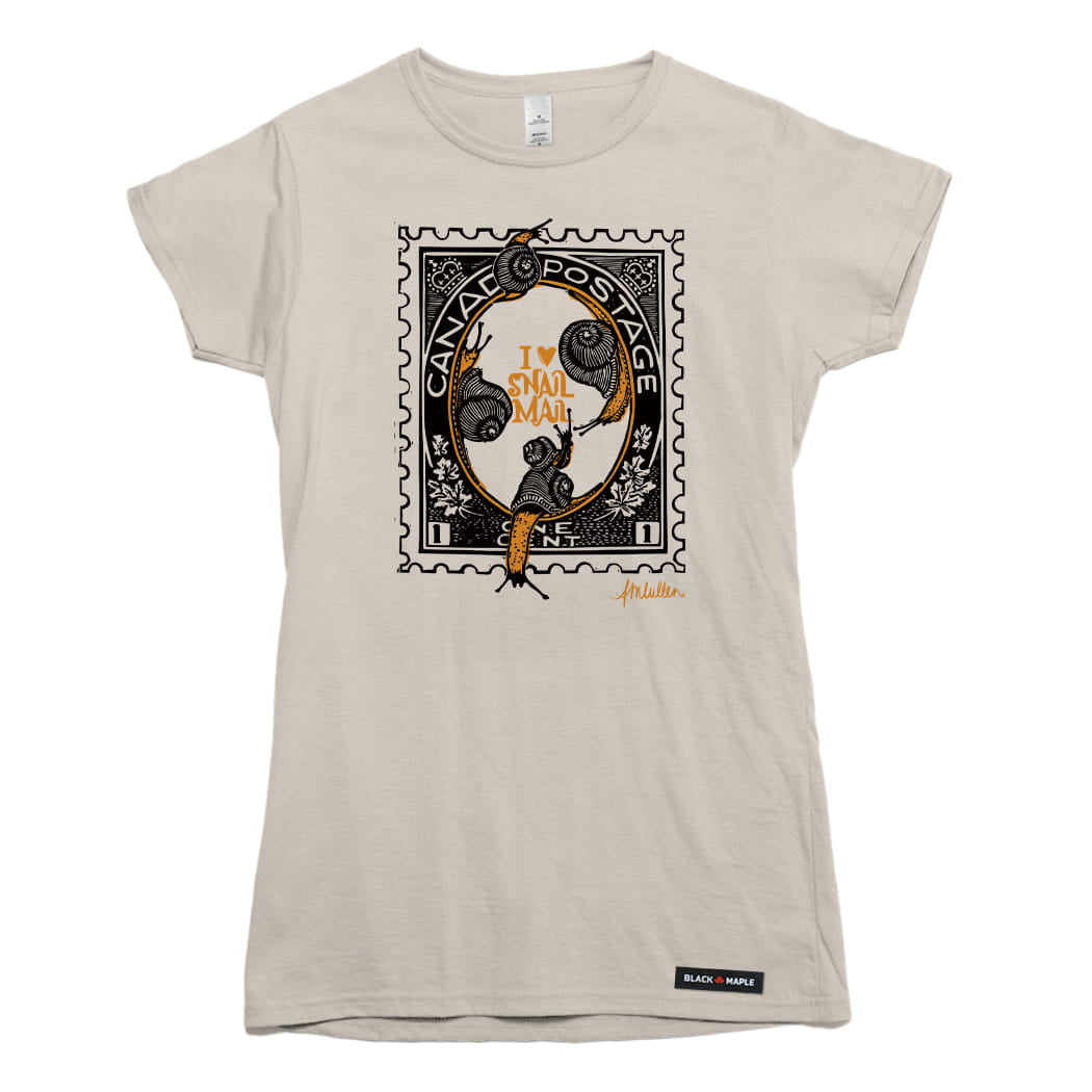 Anna M. Cullen x Black Maple Trading - Artist Collab: Snail Mail Stamp T-shirt