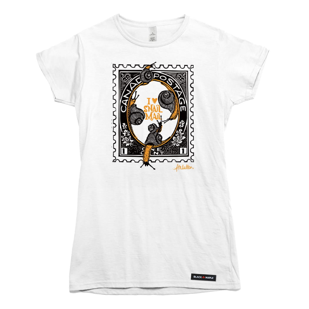 Anna M. Cullen x Black Maple Trading - Artist Collab: Snail Mail Stamp T-shirt