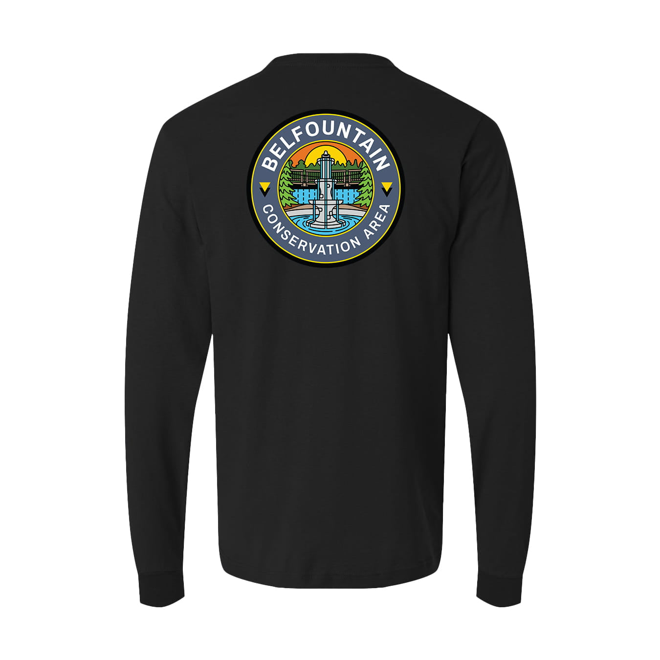 Belfountain Conservation Area Front & Back Print Long Sleeve T-Shirt | Credit Valley Parks
