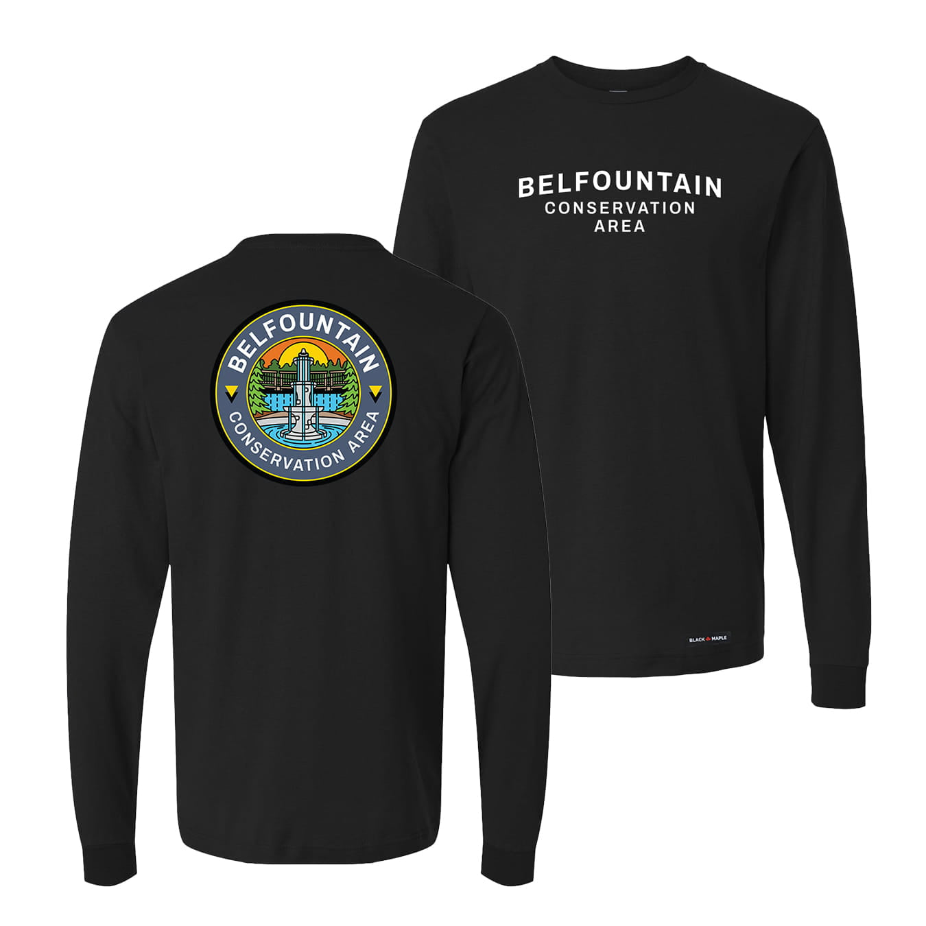 Belfountain Conservation Area Front & Back Print Long Sleeve T-Shirt | Credit Valley Parks