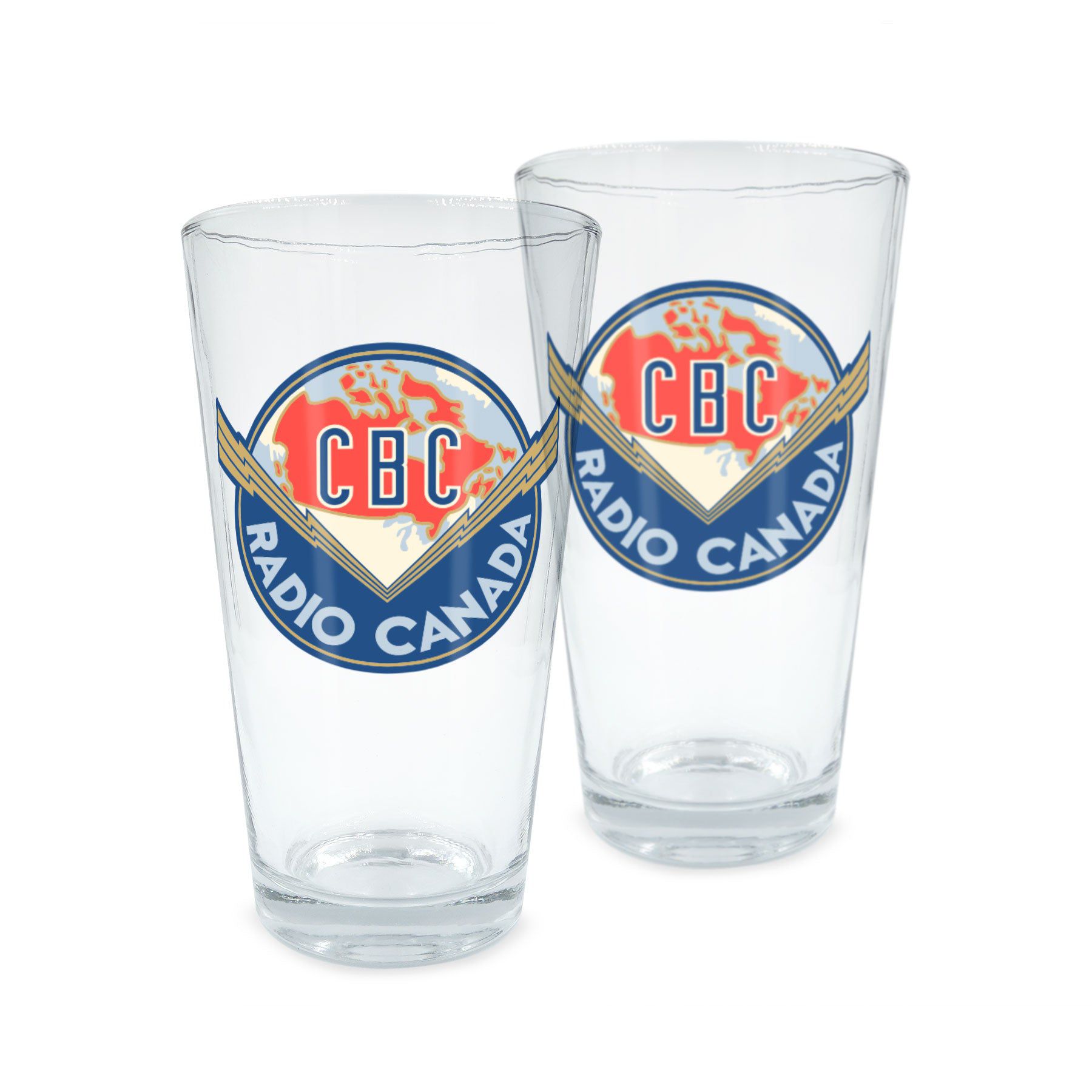 CBC Circa 1940 Logo 16 oz Glass Pair