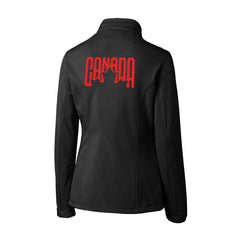 Canada Leaf Retro Design Womens Softshell Jacket