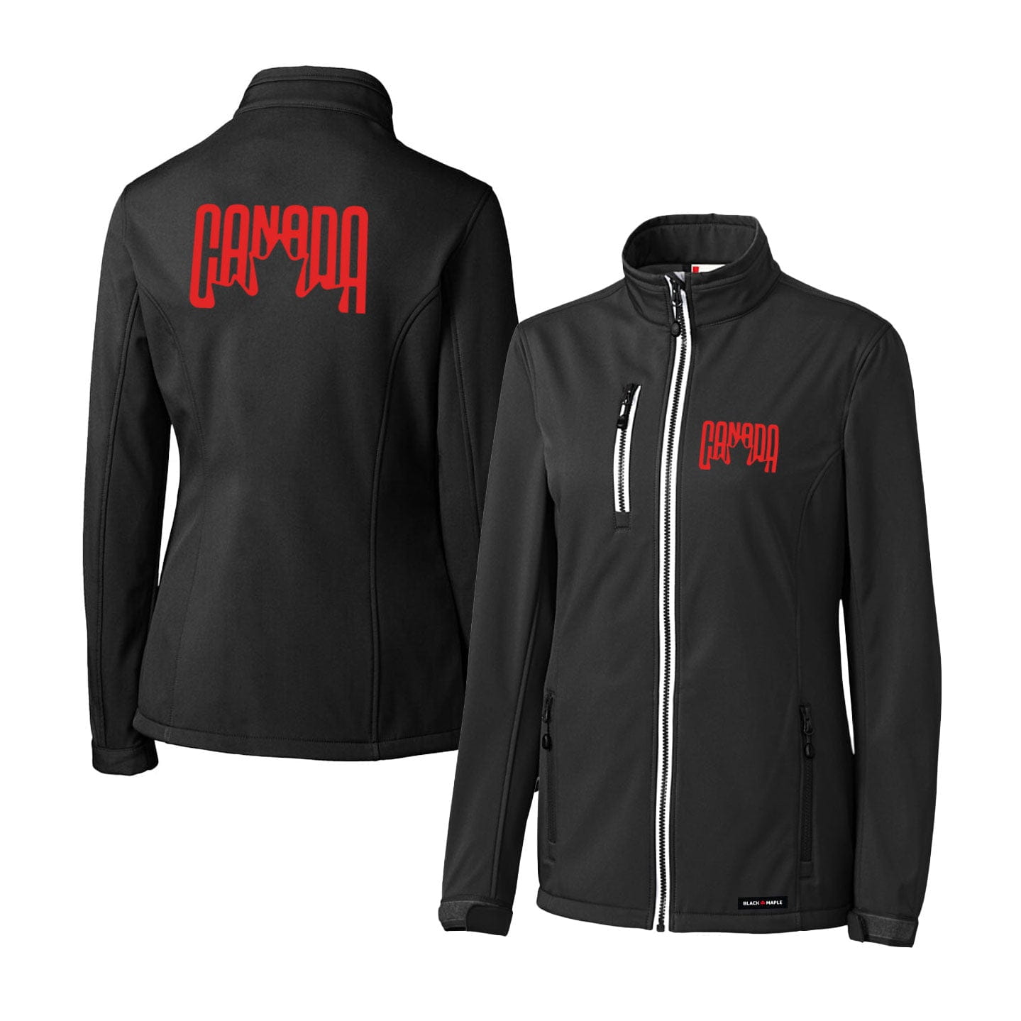 Canada Leaf Retro Design Womens Softshell Jacket