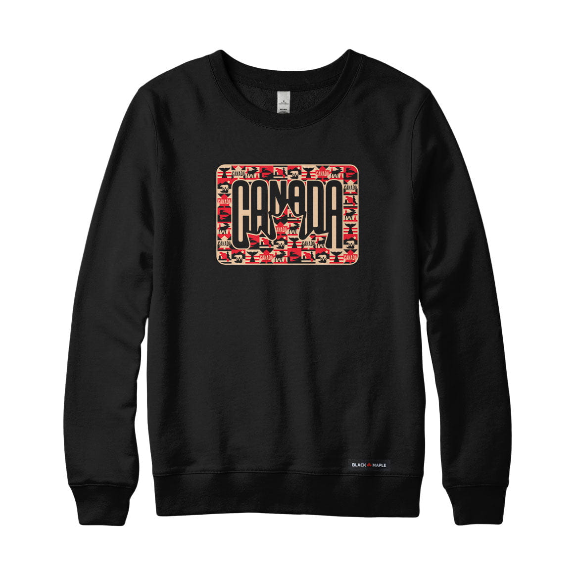 Canada Retro Leaf Patchwork Sweatshirt or Hoodie