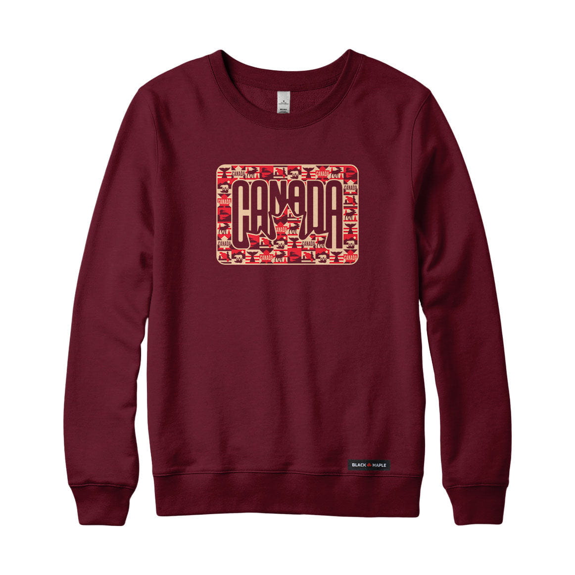 Canada Retro Leaf Patchwork Sweatshirt or Hoodie