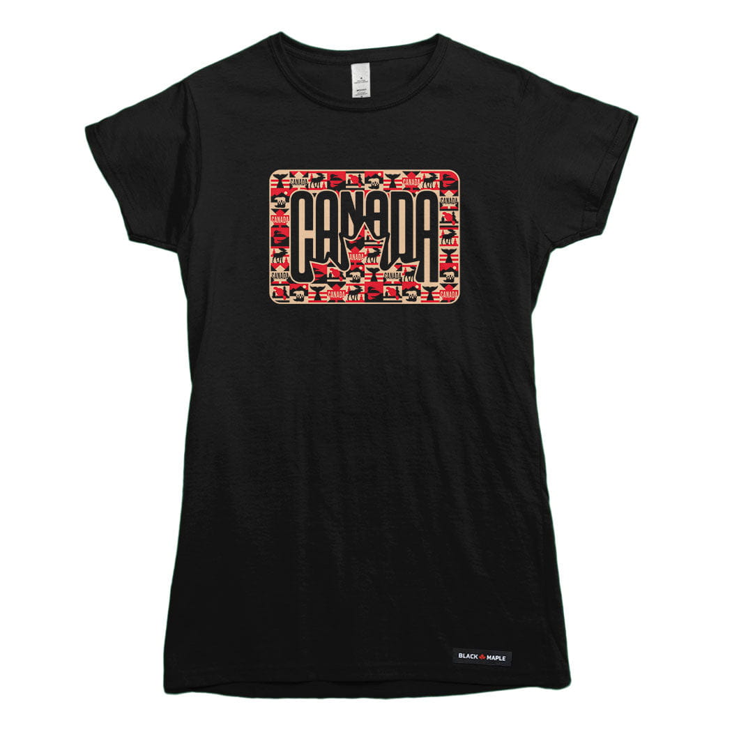 Canada Retro Leaf Patchwork T-shirt