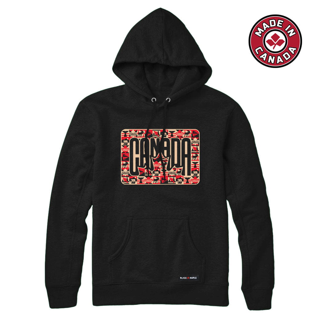 Canada Retro Leaf Patchwork Sweatshirt or Hoodie
