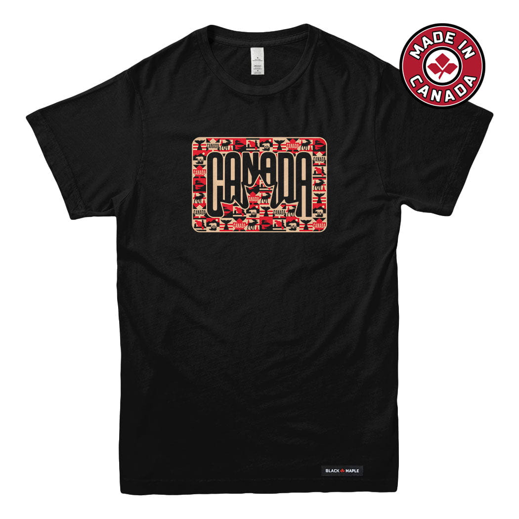 Canada Retro Leaf Patchwork T-shirt