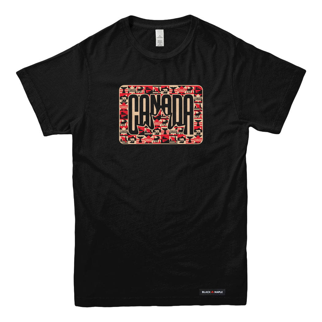 Canada Retro Leaf Patchwork T-shirt