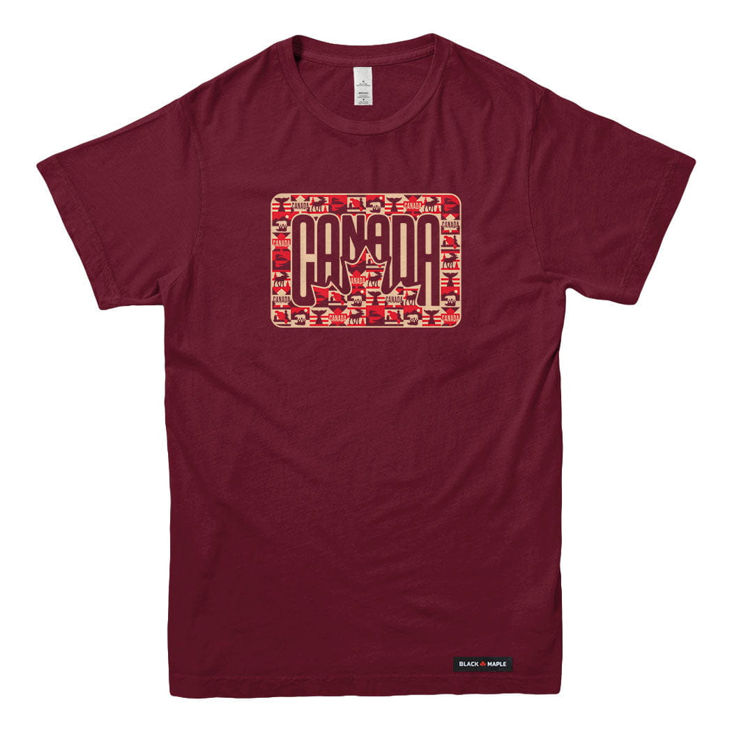 Canada Retro Leaf Patchwork T-shirt
