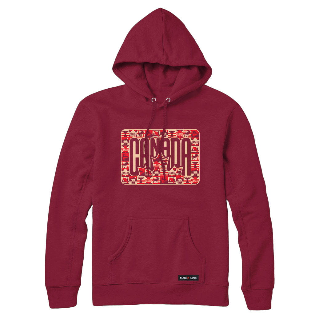 Canada Retro Leaf Patchwork Sweatshirt or Hoodie