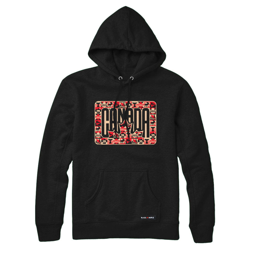 Canada Retro Leaf Patchwork Sweatshirt or Hoodie