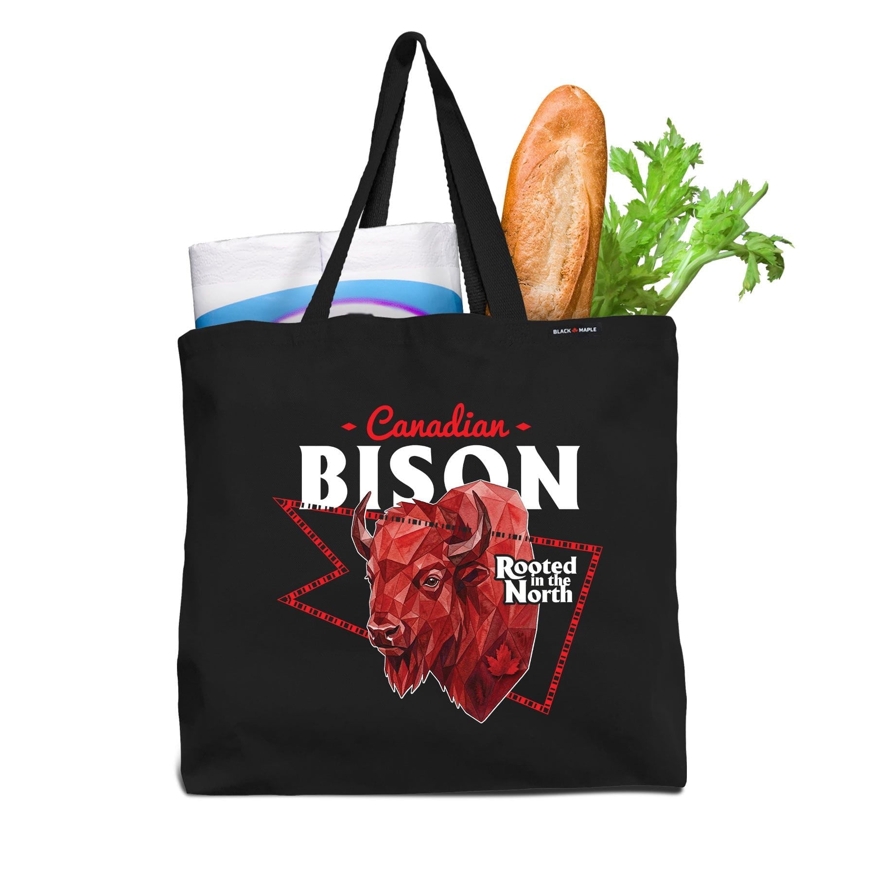 Canadian Bison Low Poly Bust Tote Bag