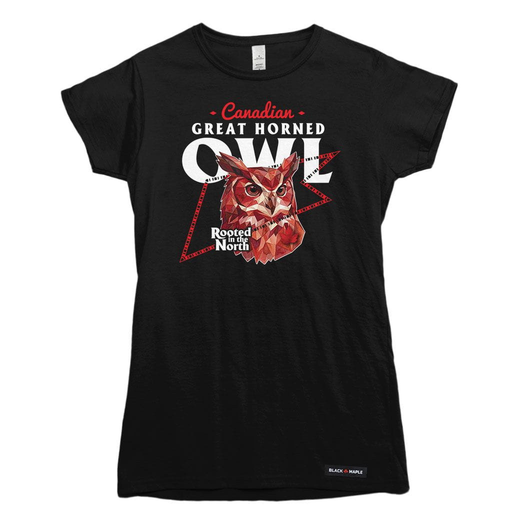 Canadian Great Horned Owl Low Poly Bust T-shirt
