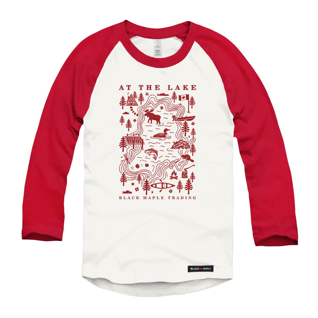 Canadian Lake Life Raglan Baseball Shirt