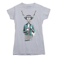Deer with Latte Ladies T-shirt