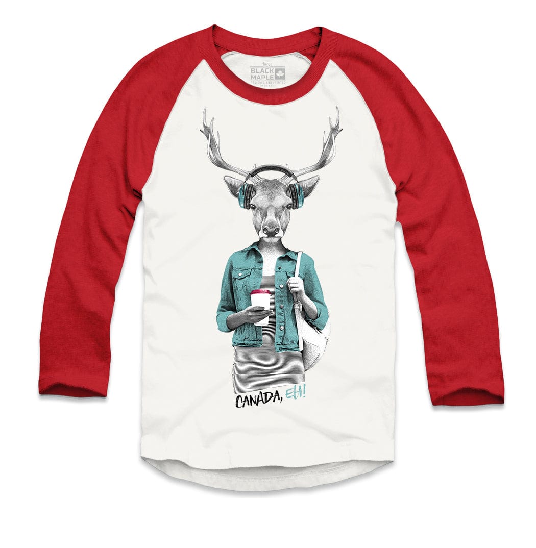 Deer with Latte Raglan