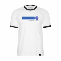 CBC 86 Retro Stripe Ringer Tee White with Black