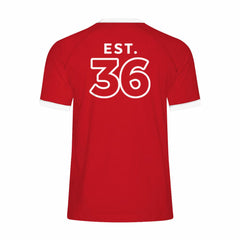 CBC White Gem Retro Stripe Ringer Tee Red with White