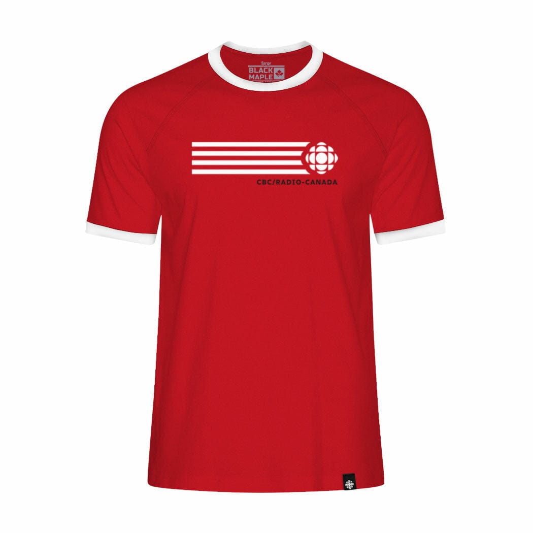 CBC White Gem Retro Stripe Ringer Tee Red with White